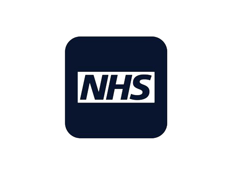 Black and white block logo for the NHS